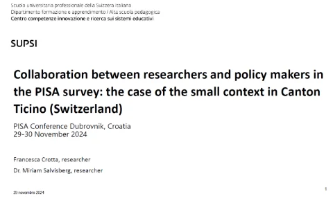 Collaboration between researchers and policy makers in the PISA survey: the case of the small context in Canton Ticino (Switzerland)