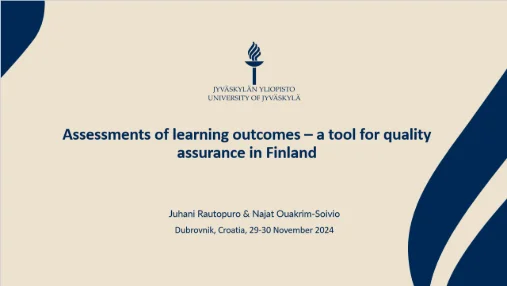 Assessments of learning outcomes – a tool for quality assurance in Finland